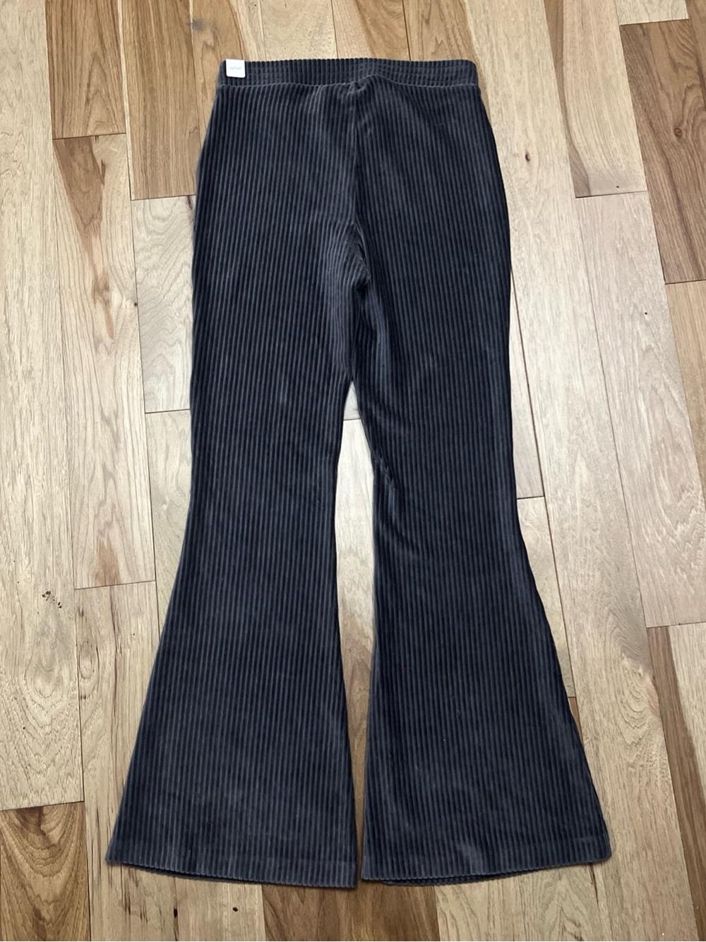 Aerie Groove-On Ribbed Velour High Waisted Flare Leggings in Charcoal Gray M - Picture 10 of 12